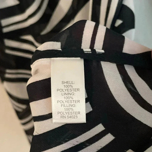 Banana Republic Womens black and cream geometric belted dress size 4 - Picture 5 of 5